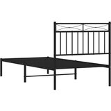 Metalni okvir za krevet s uzglavljem crni 90x200 cm | shoptok.hr