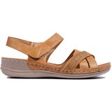 Shelvt Lightweight camel women's platform sandals | shoptok.hr