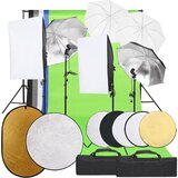 vidaXL komplet za foto studio z lučmi, ozadjem in odbojnikom | Shoptok.si
