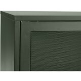 Unique Furniture Temno zelena kovinska nizka komoda z drsnimi vrati 160x75 cm Veep – | Shoptok.si