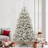 vidaXL Umestno božično drevo Zelena in Bela 240 cm PVC in kovina | Shoptok.si