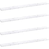  Stenska polica 4 pcs Beli marmor 115 x 9 x 3 cm Konstruiran les, (5000201037) | Shoptok.si