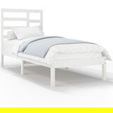  The Living Store Posteljni okvir bel iz trdnega lesa 75x190 cm - Posteljni Okvir, (21499444) | Shoptok.si