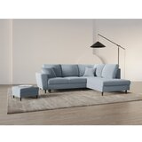 Cosmopolitan Design Svijetlo plava baršunasti sklopiva/s prostorom za odlaganje kutna garnitura (s desnim kutom/u obliku slova L) Kyoto – | shoptok.hr