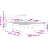  Konstrukcija postelje z vzglavjem Voskast rjav 150 x 200 cm, (5000126133) | Shoptok.si