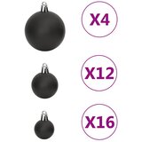  Set božićnih kuglica od 111 komada crni od polistirena | shoptok.hr