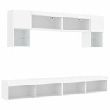  6-dijelni zidni TV elementi s LED svjetlima bijeli drveni | shoptok.hr