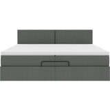 vidaXL Otomanski posteljni okvir z vzmetnicami siv 200x200 cm blago | Shoptok.si