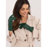 Fashionhunters Dark Green Elegant Women's Gloves Fashionhunters Dark Green Elegant Women's Gloves Slike