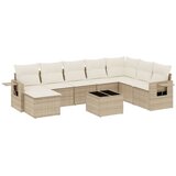 9-dijelni set vrtnih sofa s jastucima bež od poliratana 85 x 62 x 69 cm | Shoptok.si