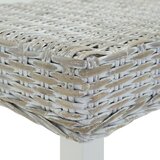  Klupa bijela 160x35x45 cm prirodni kubu ratan i masivno drvo mahagonij - Bijela | shoptok.hr