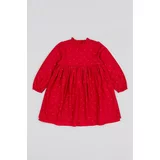 Zippy Otroška bombažna obleka rdeča barva