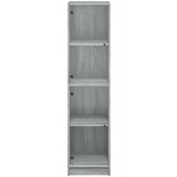  Visoka komoda sa staklenim vratima boja hrasta 35 x 37 x 142 cm | shoptok.hr