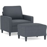  Fotelj s stolčkom za noge temno siv 60 cm žamet | Shoptok.si