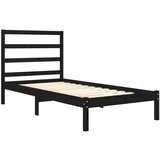  Okvir za krevet od masivnog drva crni 75 x 190 cm 2FT6 mali | shoptok.hr