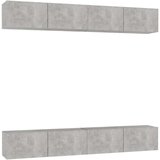vidaXL TV omarice 4 kosi betonsko sive 100x30x30 cm iverna plošča | Shoptok.si
