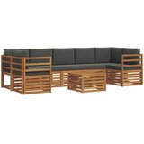  Set vanjskih sofa 8 pcs Prirodna i antracit Čvrsto drvo akacije | Eponuda.com