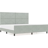 vidaXL Postelja Svjetlo Siva 200x200 cm Žamet, (22049256) | Shoptok.si