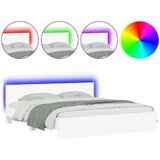 vidaXL Okvir za krevet s uzglavljem i LED bijeli 180x200 cm | shoptok.hr