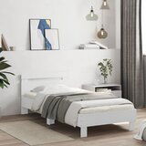 Maison Chic Posteljni okvir - Enojna postelja - Postelja za odrasle z vzglavjem bel 90x200 cm inženirski les-J9339, (21776083) | Shoptok.si