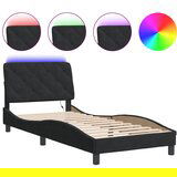 Maison Chic Posteljni okvir - Enojna postelja - Postelja za odrasle z LED lučkami črn 90x200 cm žamet, (21694945) Cene