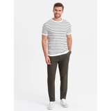 Ombre Classic men's softly textured chino pants - khaki Cijene