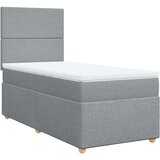 vidaXL Box spring postelja z vzmetnico svetlo siva 80x200 cm blago, (21261102) | Shoptok.si