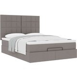 vidaXL Otomanski posteljni okvir z vzmetnico taupe 140x200 cm blago | Shoptok.si