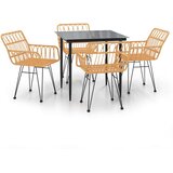  5-dijelni vrtni blagovaonski set od poliratana Smeđa 80 x 80 x 74 cm | shoptok.hr
