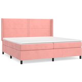  Krevet s oprugama i madracem ružičasti 200x200 cm baršunasti | shoptok.hr