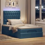 vidaXL Okvir za krevet s madracima tamnoplavi 120x190 cm baršunasti | shoptok.hr