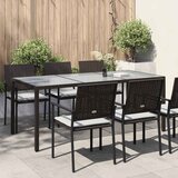  Vrtni stol smeđi 190x90x75 cm od kaljenog stakla i poliratana | shoptok.hr