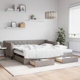  Dnevni krevet na razvlačenje smeđesivi 100 x 200 cm od tkanine | shoptok.hr