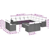 14-dijelni set vrtnih sofa s jastucima poliratan Bež | shoptok.hr