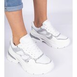 Gemre White women's sneakers decorated with glitter Sandoria | Shoptok.si