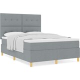 Box Spring Krevet s Madracem Svjetlosiva 140x200 cm Tkanina | shoptok.hr