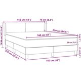 Box Spring krevet s madracem ružičasti 160x220 cm baršun | shoptok.hr