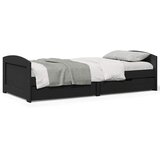  Dnevni krevet s 2 ladice bez madraca "IRUN" crni 90x200 cm | shoptok.hr
