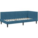 vidaXL Kutni okvir kreveta Plava 90 x 200 cm Velvet i inženjerski drvo | shoptok.hr