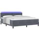 LED Box Spring Krevet Tamno siva 180 x 200 cm Baršun | shoptok.hr