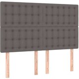 vidaXL Box spring postelja z vzmetnico LED siva 140x190cm um | Shoptok.si