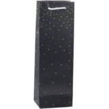  Wine Bottle Paper Gift Bag Gold Dots 35 x 12 x 9 cm | Shoptok.si
