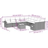  11-dijelni set vrtnih sofa poliratan s jastucima svijetlosivi | shoptok.hr
