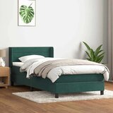 Box spring postelja z vzmetnico temno zelena 90x220 cm žamet, (21791831) Cene