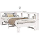 vidaXL Knjižna postelja brez vzmetnice bela 75x190 cm trdna borovina | Shoptok.si