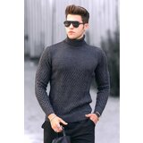 Madmext Anthracite Turtleneck Knitted Patterned Sweater 4655 Cene