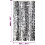  Zastor protiv muha sivi i crno-bijeli 100 x 220 cm od šenila | Eponuda.com