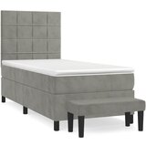 Maison Chic Box spring postelja - Vzmetna postelja z vzmetnico svetlo siva 80x200 cm žamet SL14306, (21908655) | Shoptok.si