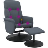 Maison Chic masažni naslanjač - Relax naslanjač z oporo za noge temno siv žamet, (22134967) | Shoptok.si