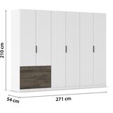 Boxxx OMARA S KLASIČNIMI VRATI, bela, temni hrast | Shoptok.si